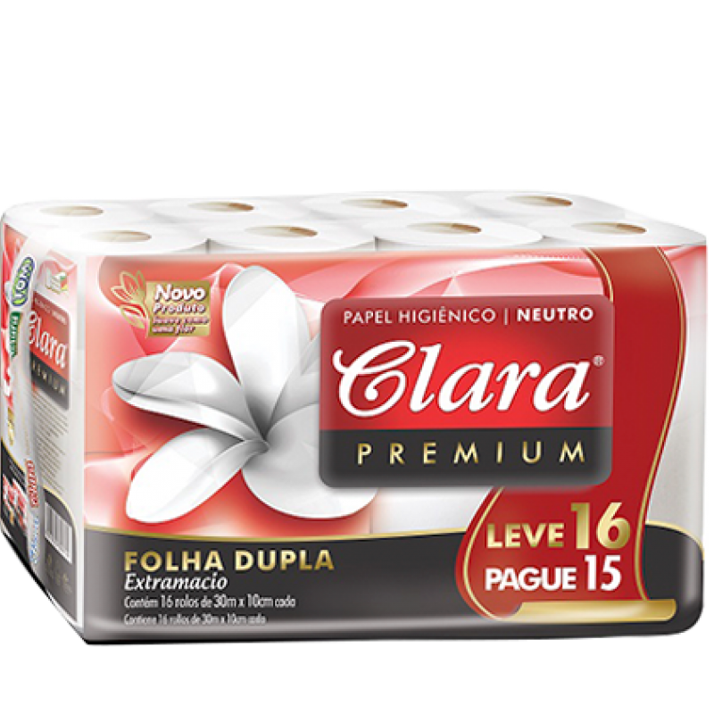 PAPEL HIG. CLARA FOLHA DUPLA 04X16X30 PREMIUM - FARDO