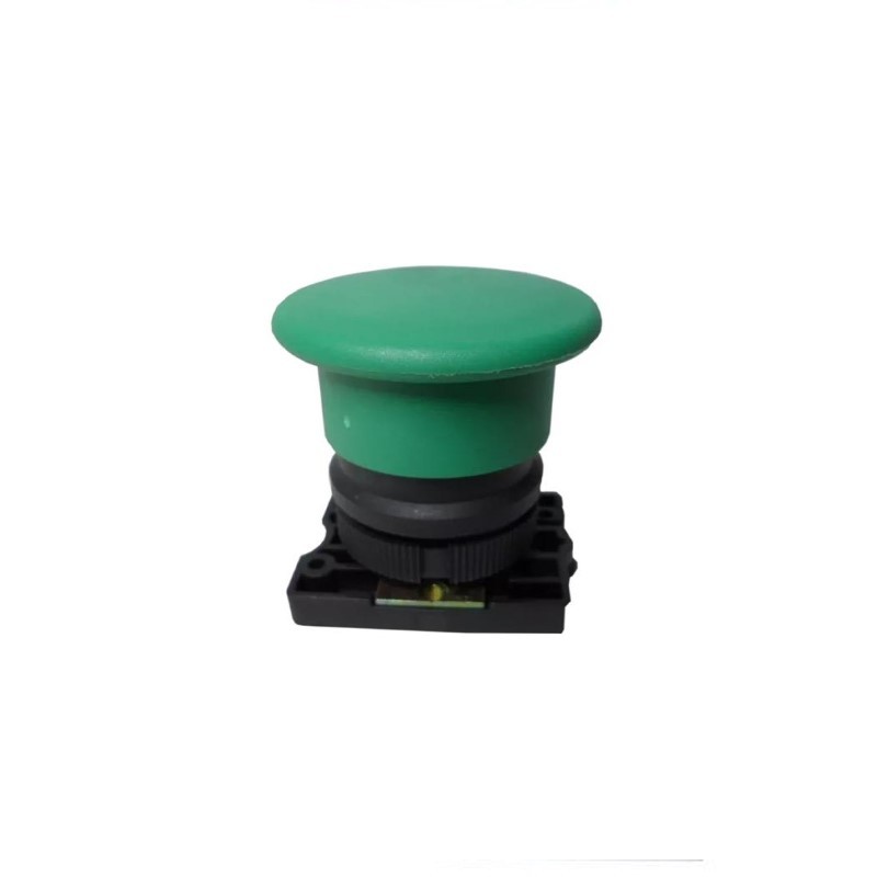 BOTÃO DE EMERGÊNCIA PLÁSTICO VERDE 22MM S/ RET. 1NA